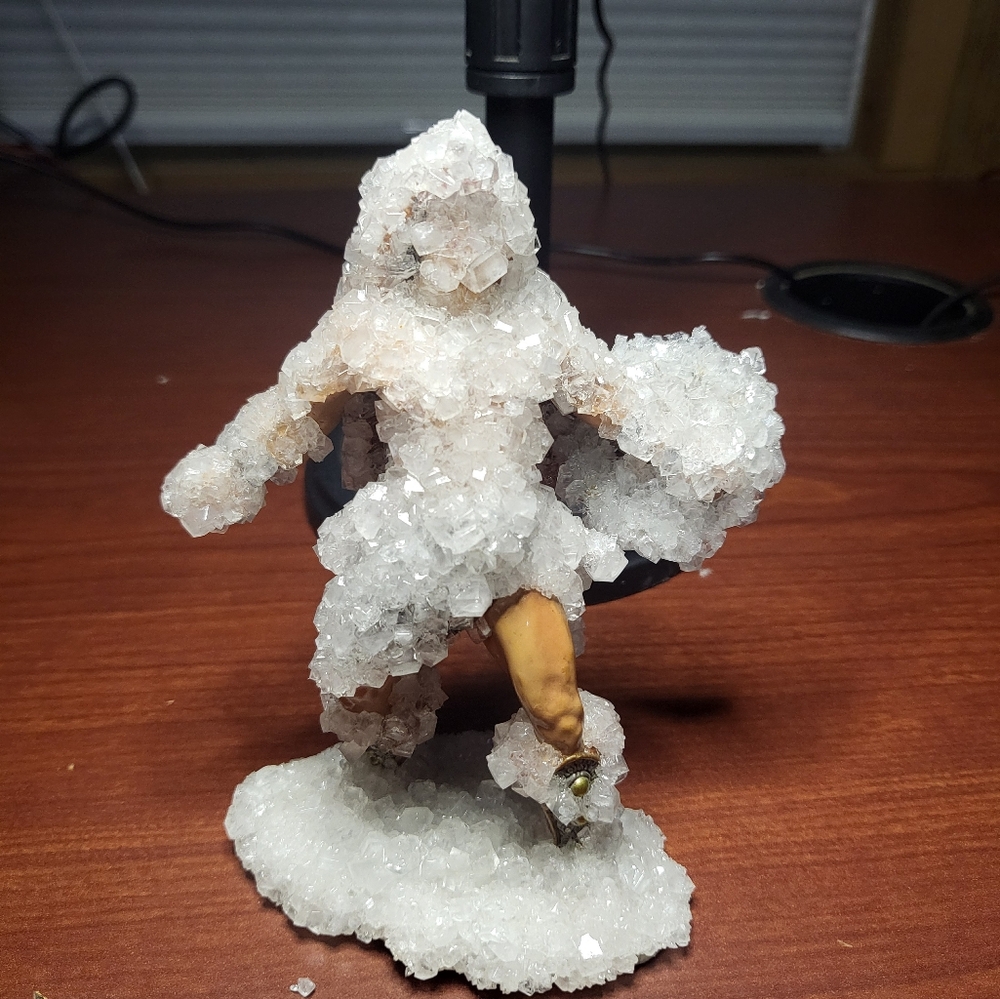 Crystallized cave man warrior